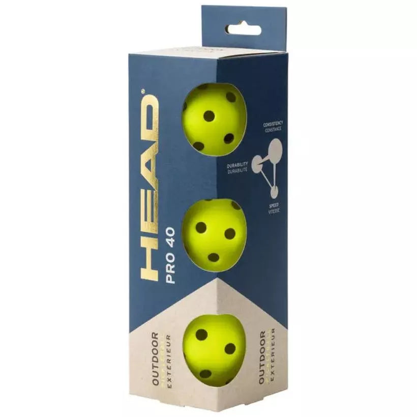 HEAD Pro Penn 40 Outdoor Pickleballs (3-Pack)