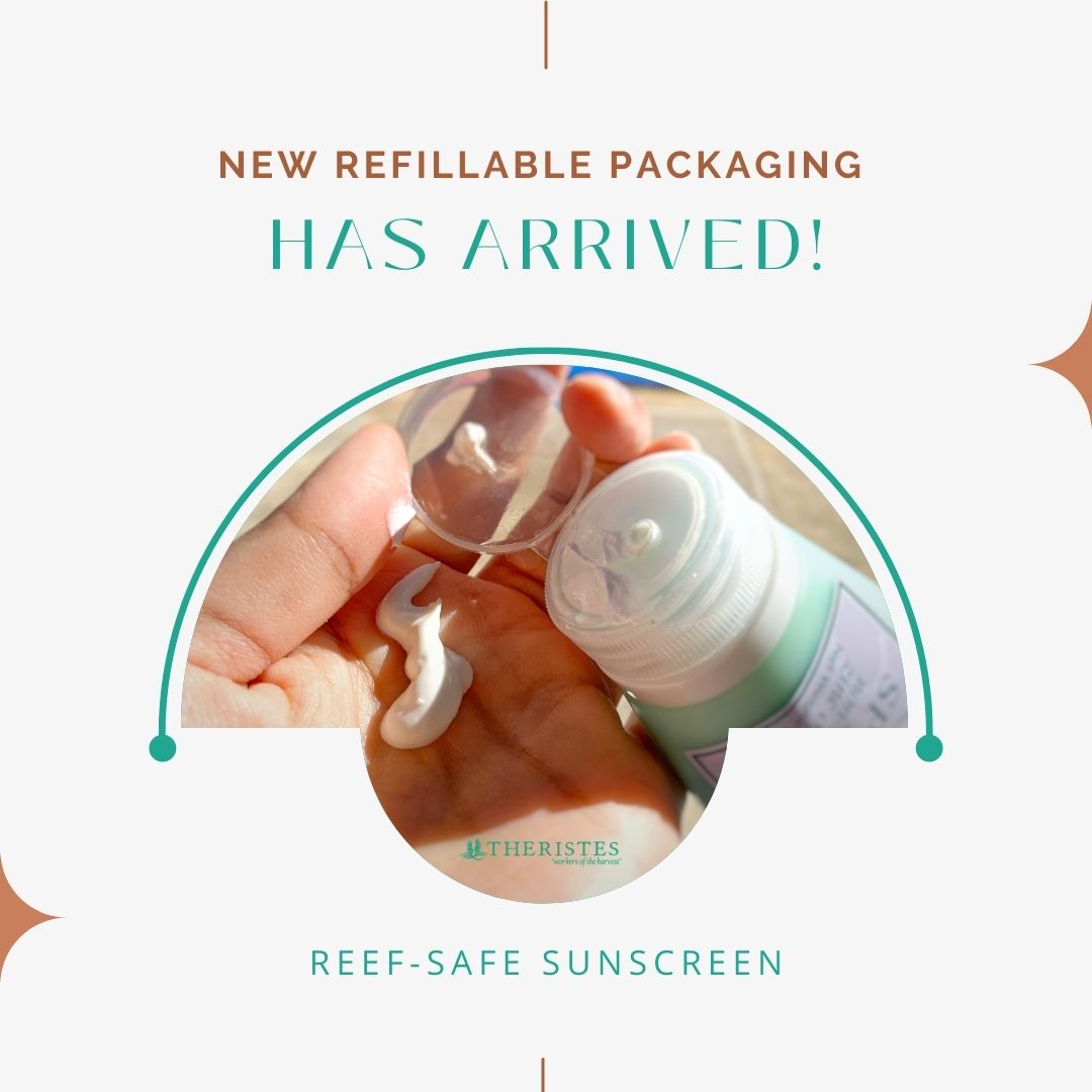 100% Natural REEF-SAFE Non-Toxic Sunscreen SPF 25 (sold in refillable silicone tubes)