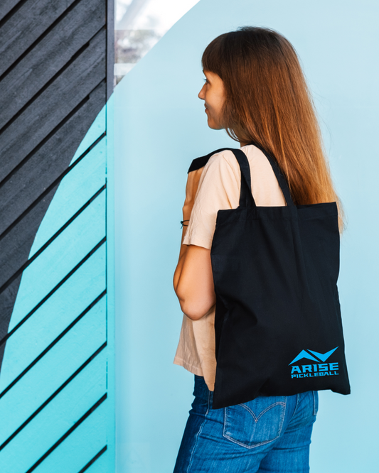 Arise Pickleball Black Canvas Tote Bag