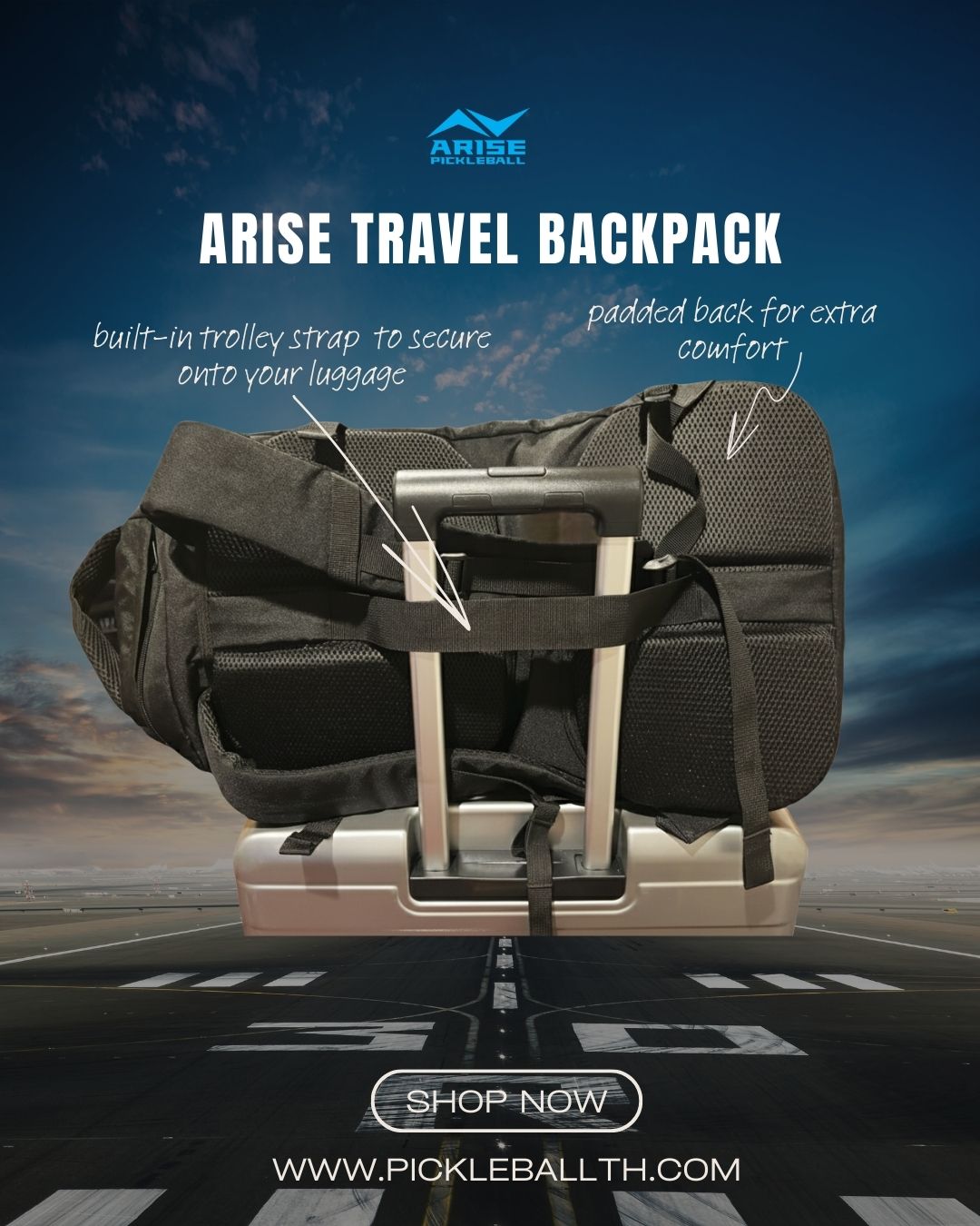 Arise Pickleball Travel Backpack