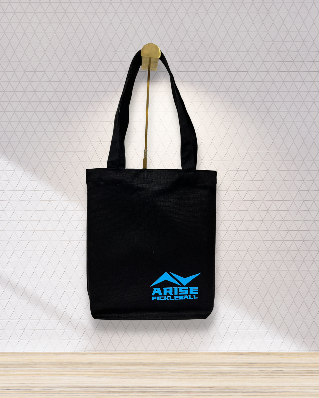 Arise Pickleball Black Canvas Tote Bag