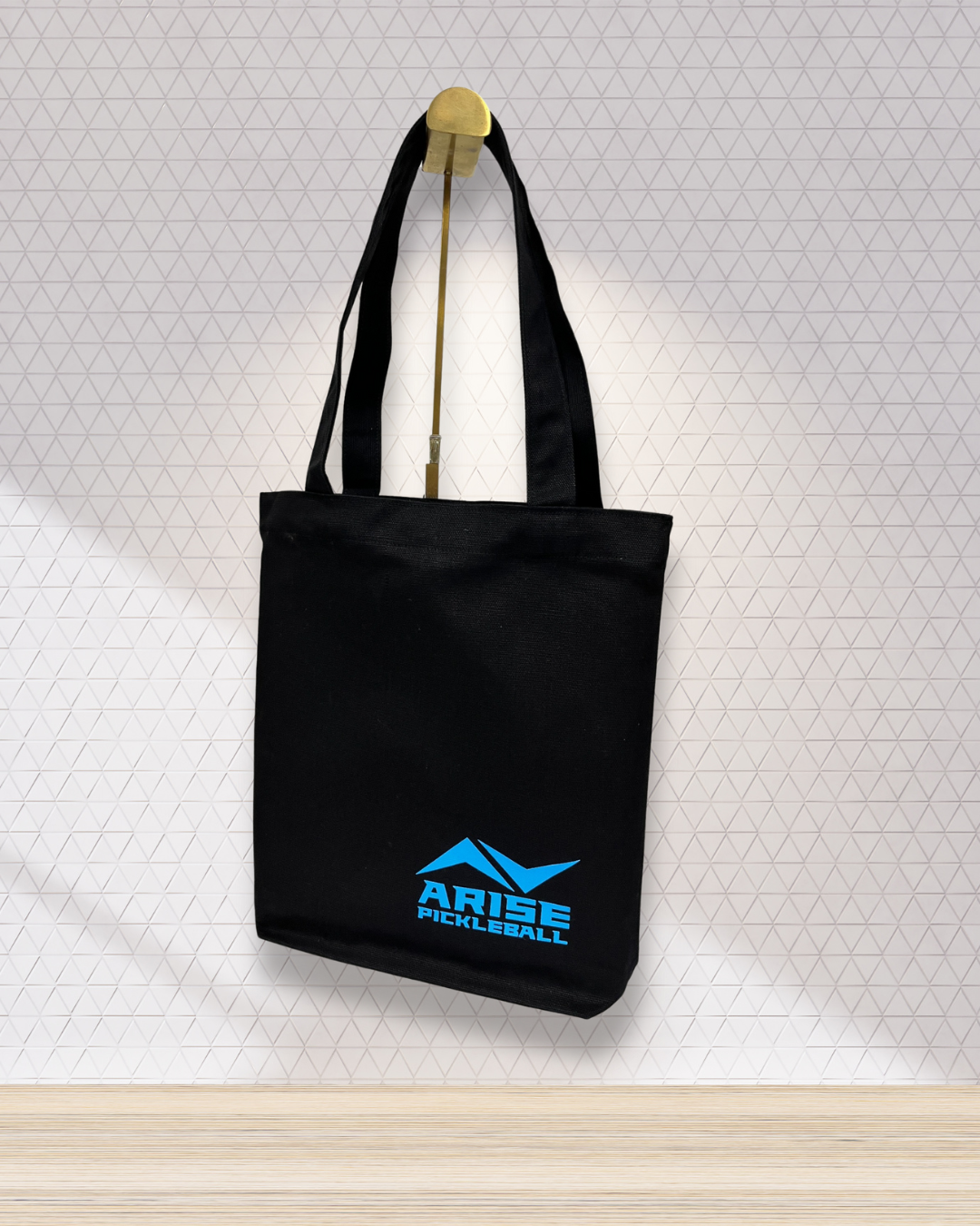 Arise Pickleball Black Canvas Tote Bag